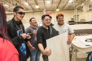 Students touring photo Jane Phillips Photography 2016 OGB Architectural Millwork during Manufacturing Day 2016; photo Jane Phillips Photography